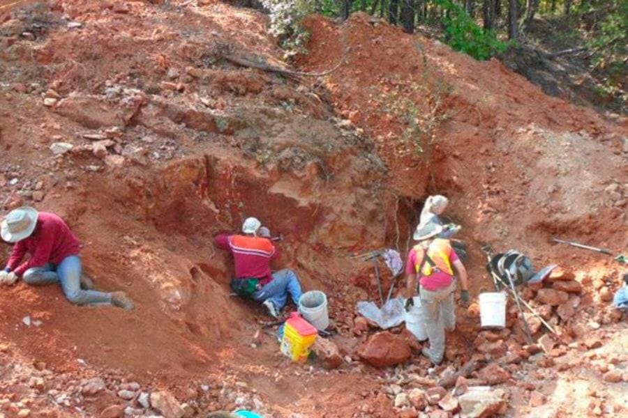 A bunch of people exploring the Wegner Quartz Crystal Mine