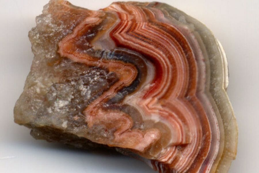 A pretty agate crystal with different red hues