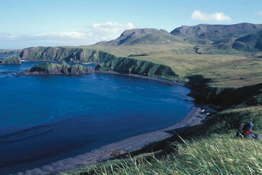 A scenic view of an area at the Aleutian Islands