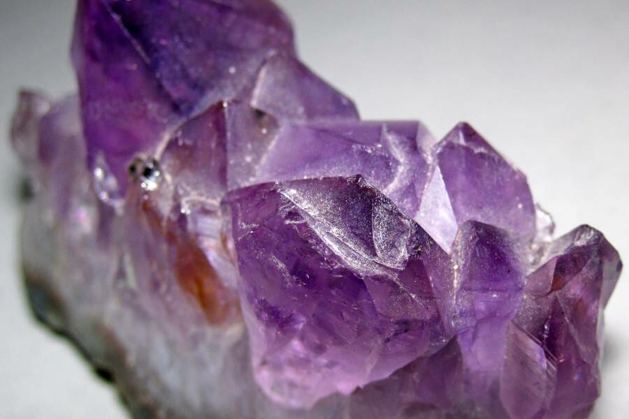 A chunk of rough-cut purple amethyst.