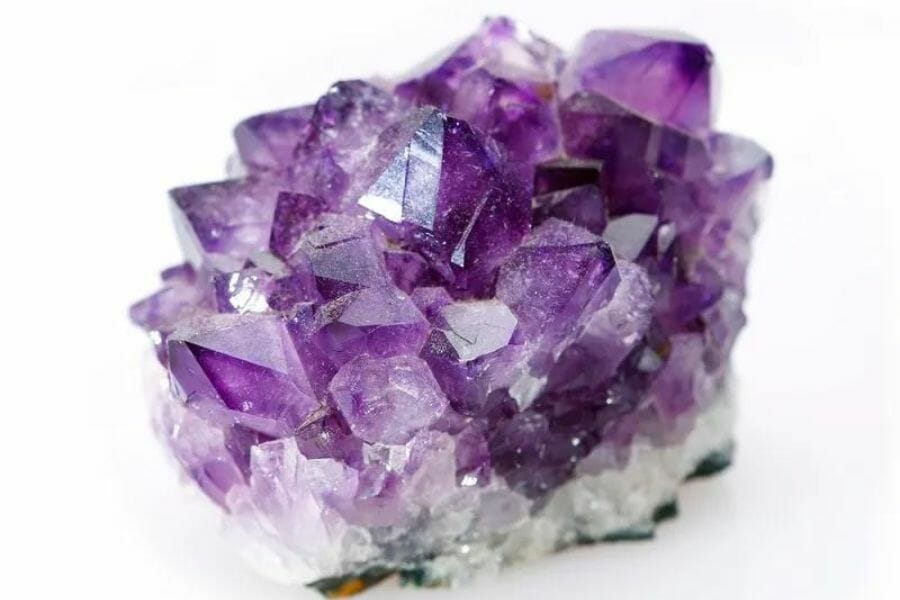 A stunning amethyst with tiny quartz crystals