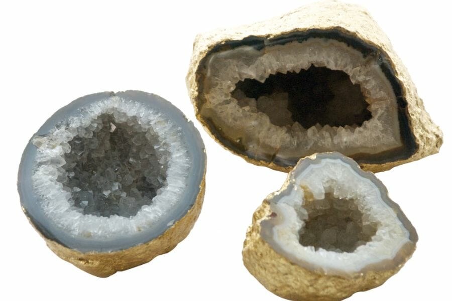 Three geodes of different varieties that can be found