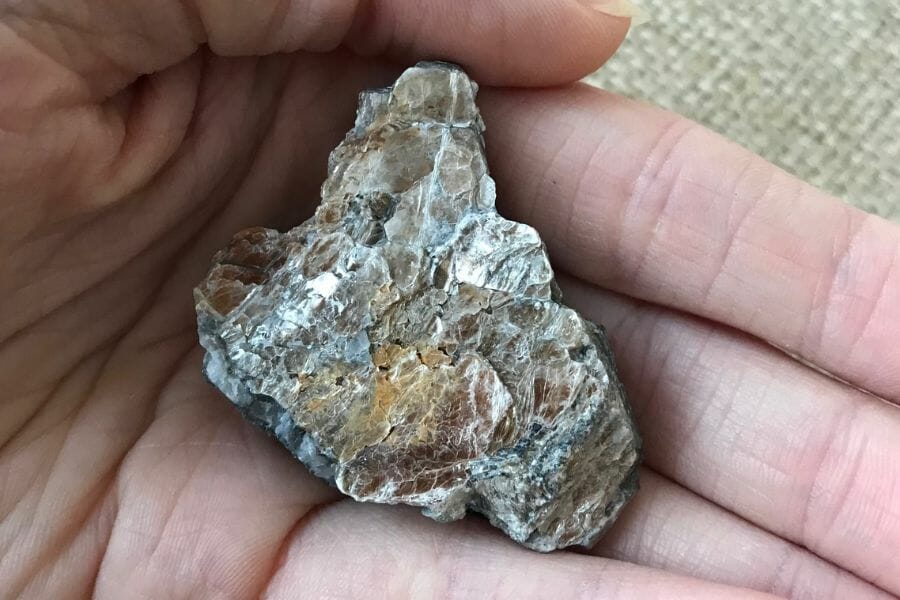 A tiny muscovite crystal found at Beryl Hill Mine