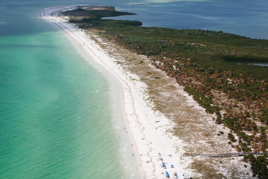 A beautiful aerial view of the Caladesi Island State Park