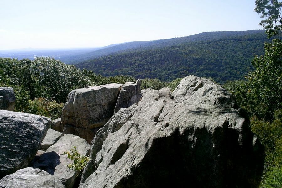 Rock formations at Frederick County with a picturesque view