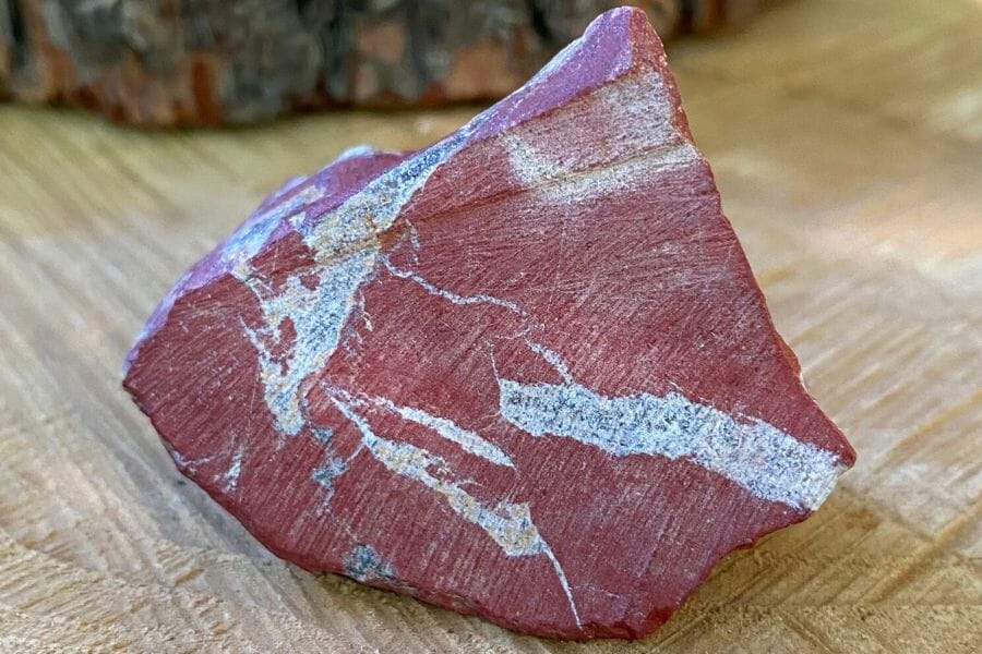 A gorgeous jasper crystal with white streaks and smooth surface