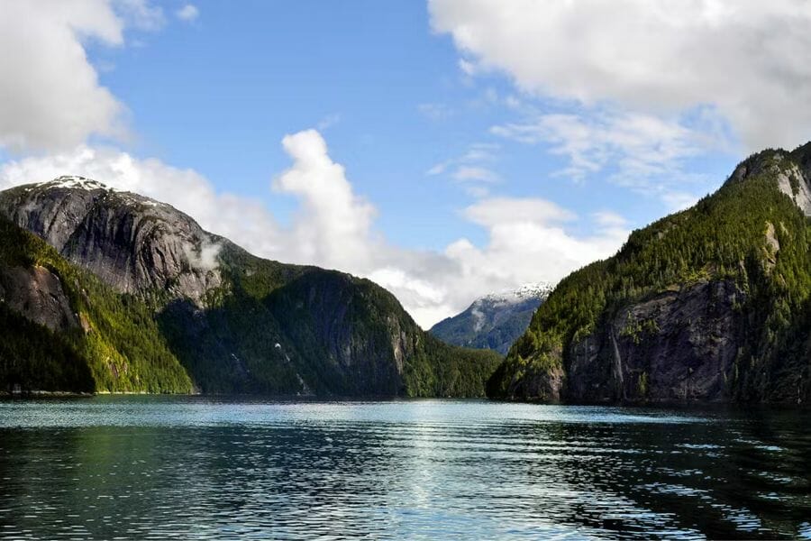 A tranquil lake surrounded by mountains at Ketchikan District