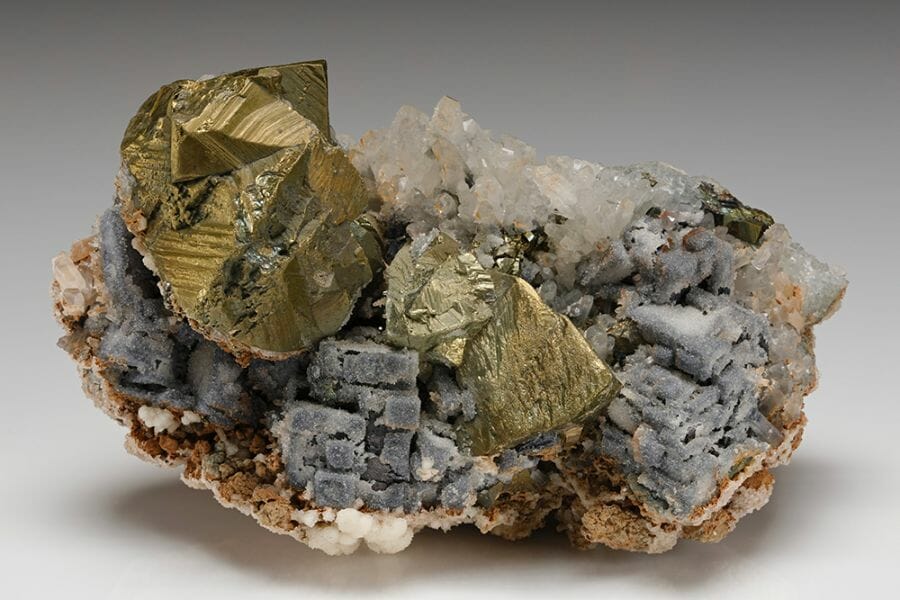 A sample of a golden Chalcopyrite crystal