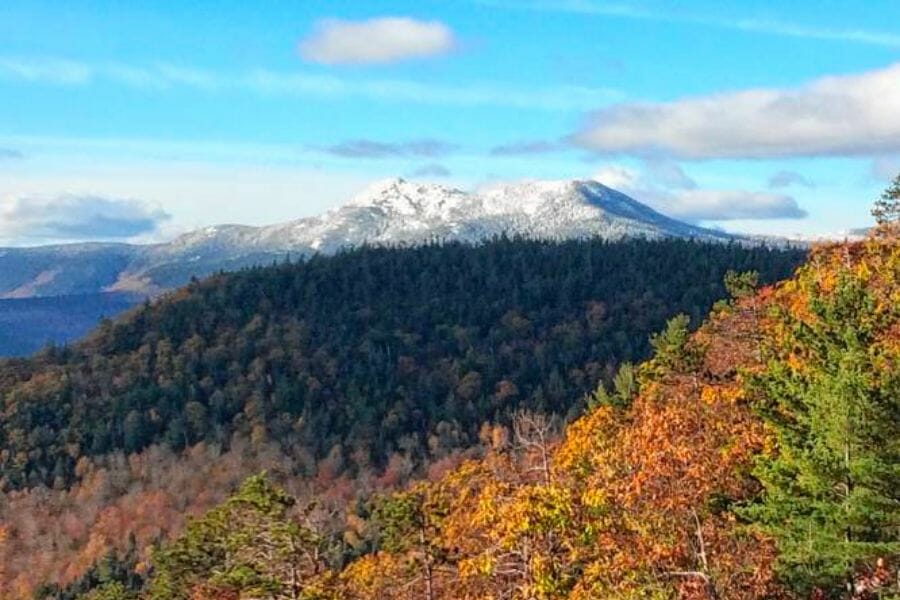 A view of the Moat Mountain from afar