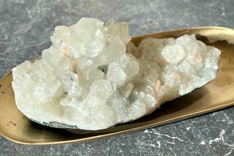 A bunch of beautiful white Apophyllite crystals