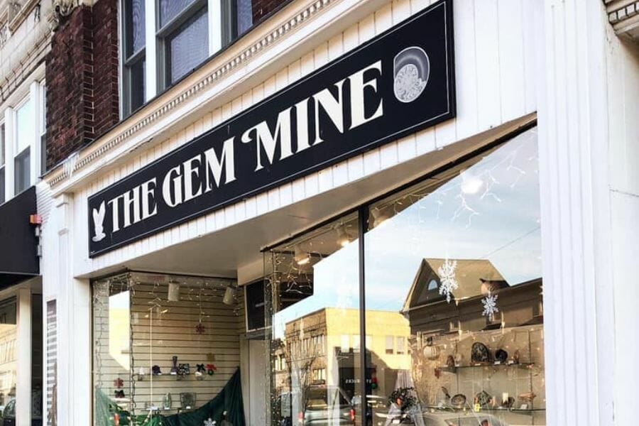 A look at the front window of The Gem Mine