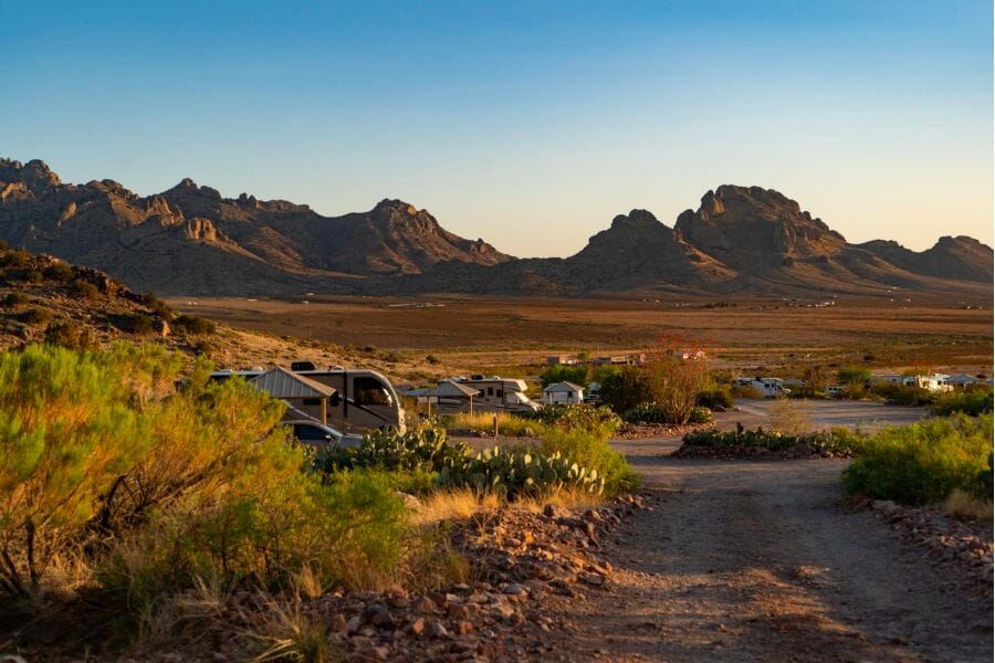 A scenic view of the rock formations and landscape at the Rockhound State Park