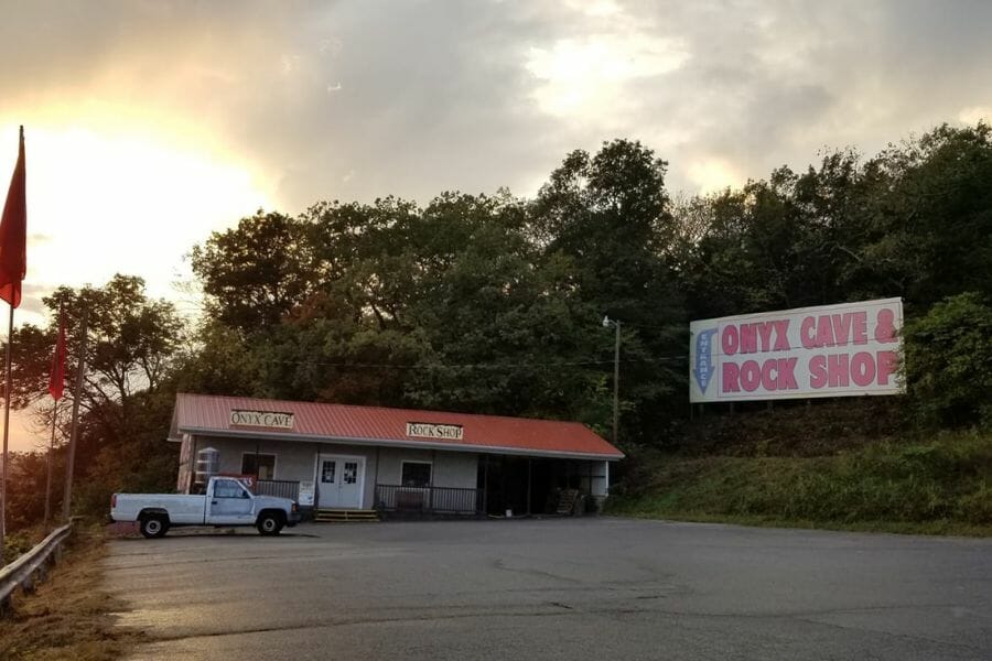 You can find and purchase various crystals and rocks at the Onyx Cave Rock Shop in Kentucky