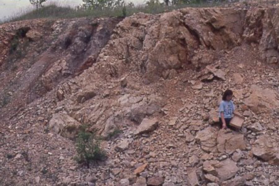 An area at Pygmy Fluorspar Mine where you can search for crystals