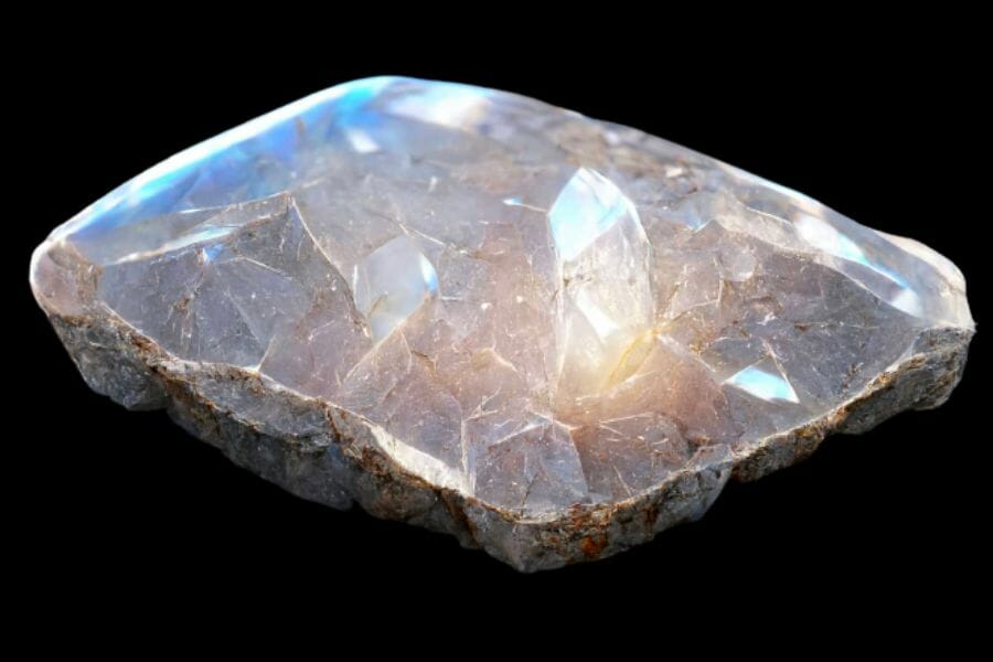 A beautiful sample of a moonstone with black background