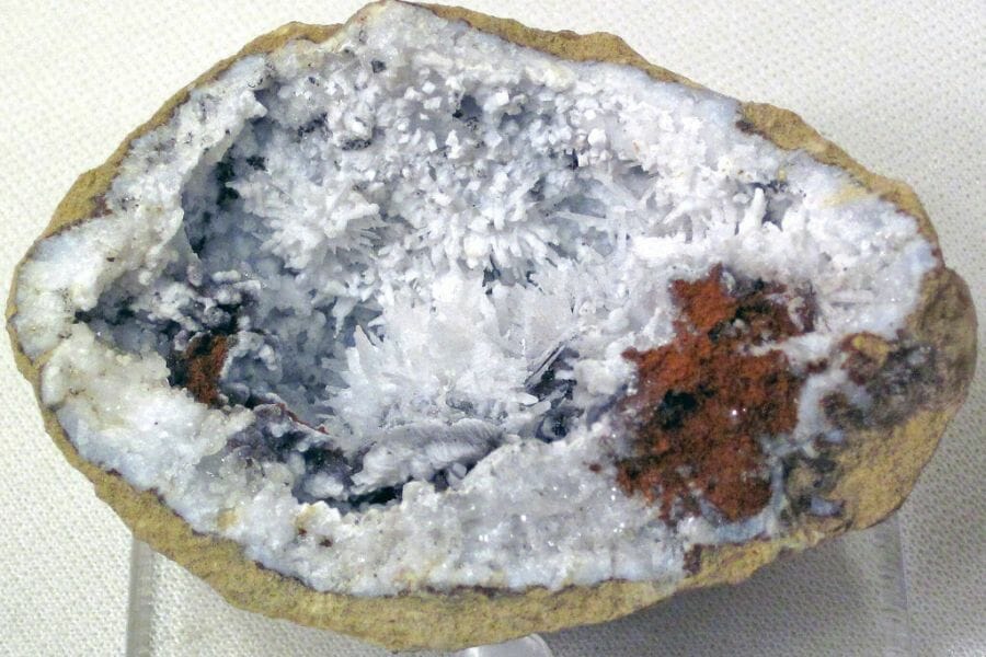 A huge unique geode with different minerals