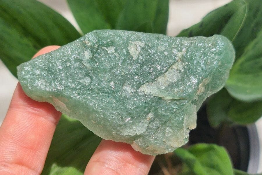 A gorgeous aventurine with streaks of gray