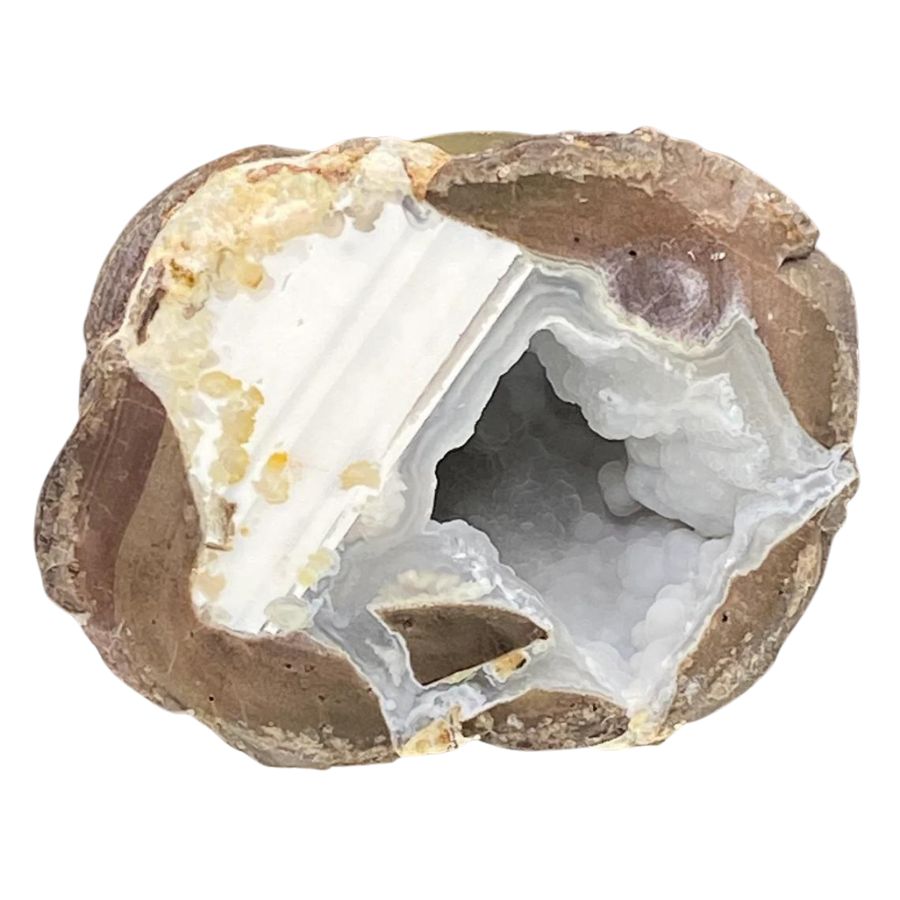 half of a Dugway geode with crystals
