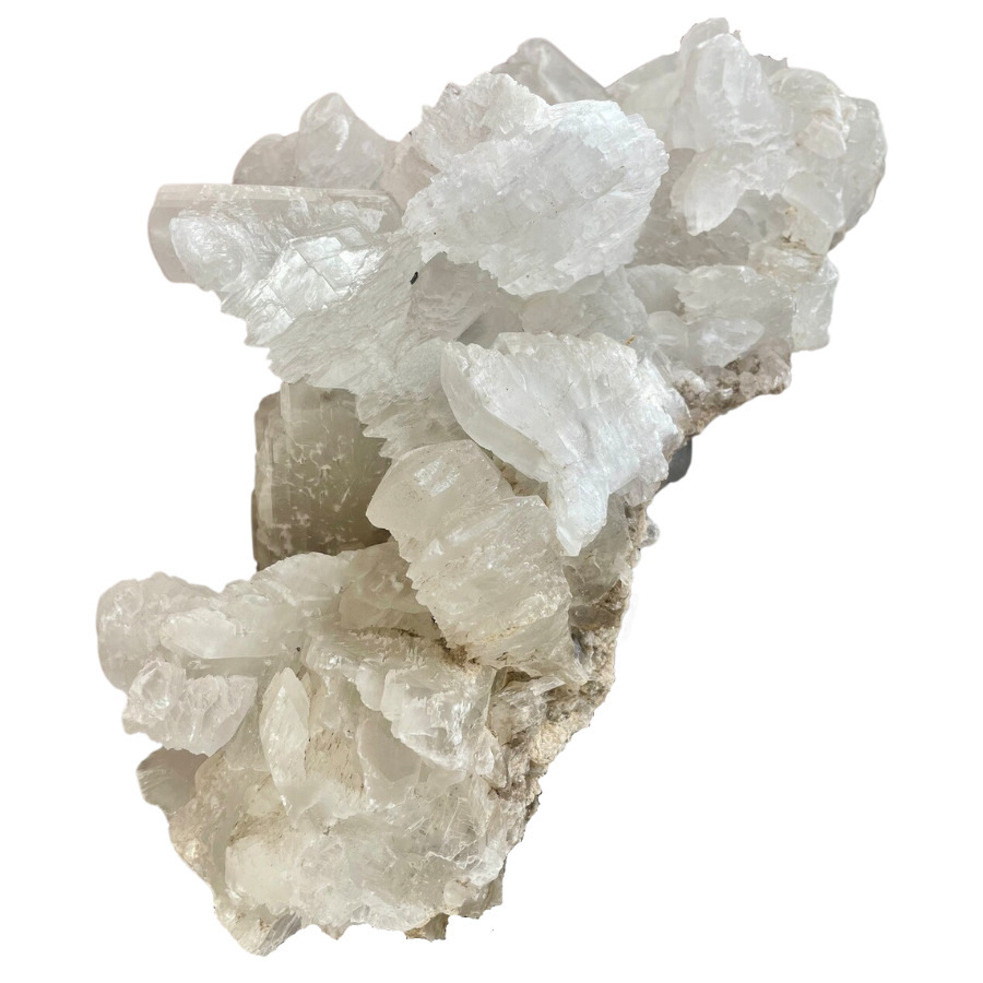 white gypsum crystal cluster