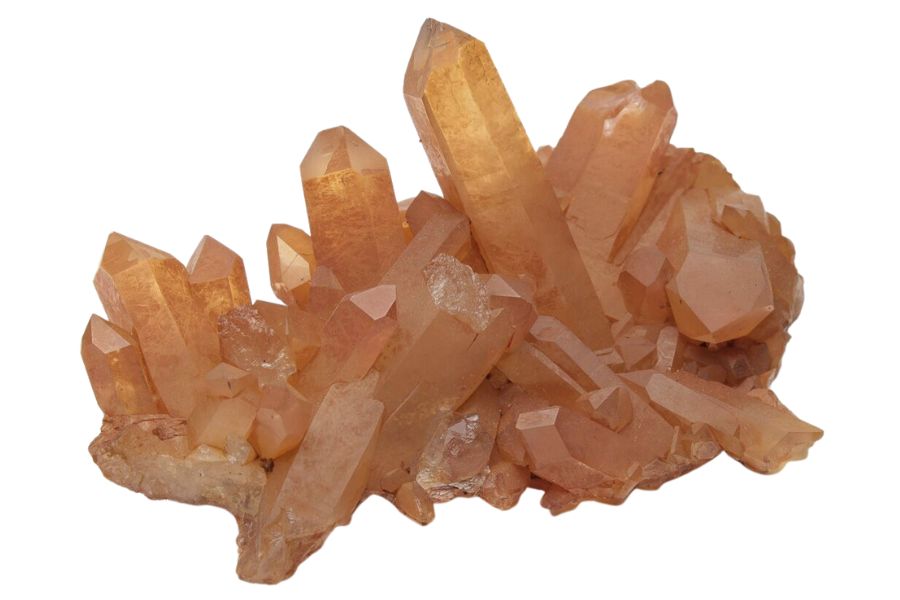 translucent tangerine quartz crystals