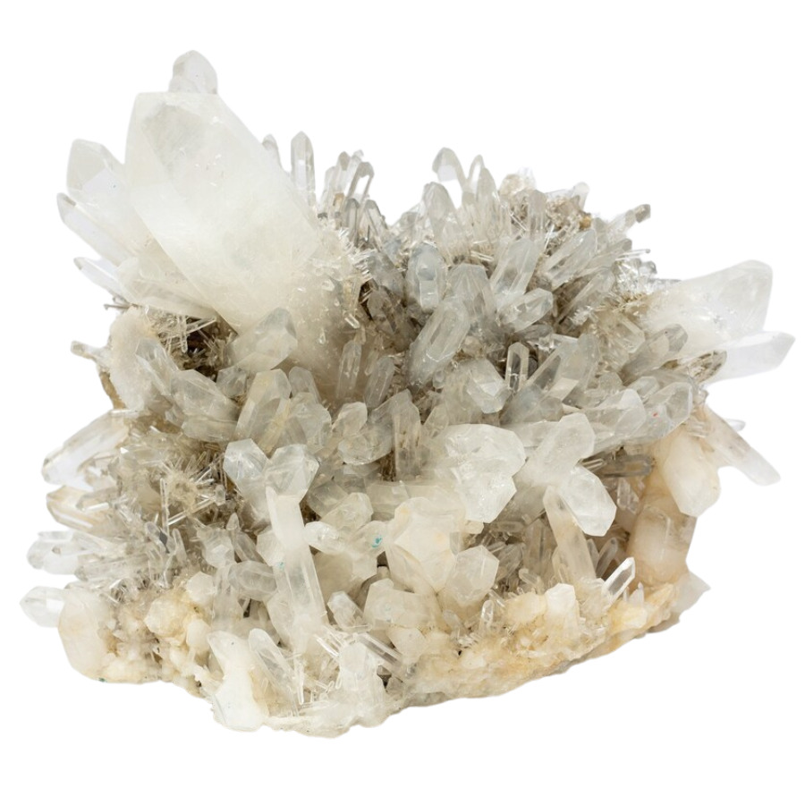 translucent white crystal cluster