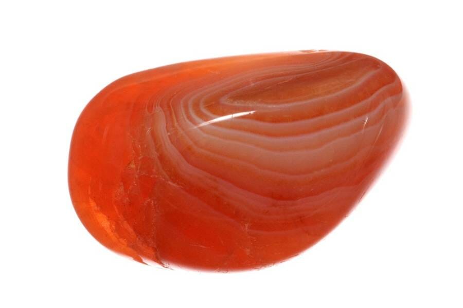 An orange agate with slight whiteish banding