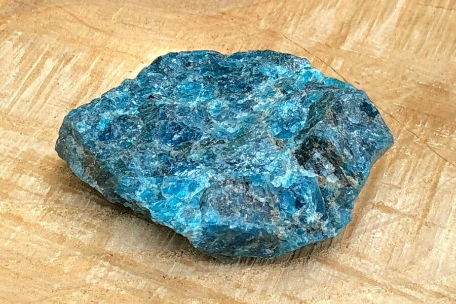 A pretty bright blue apatite with a unique shape