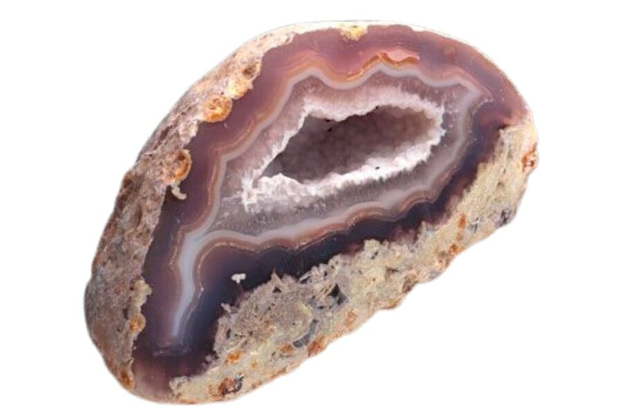 An open banded Agate geode showing its unique pattern