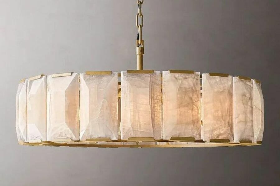 An expensive calcite chandelier
