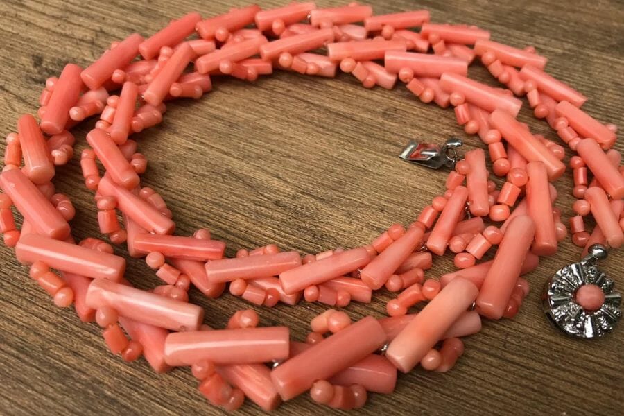An elegant expensive coral necklace