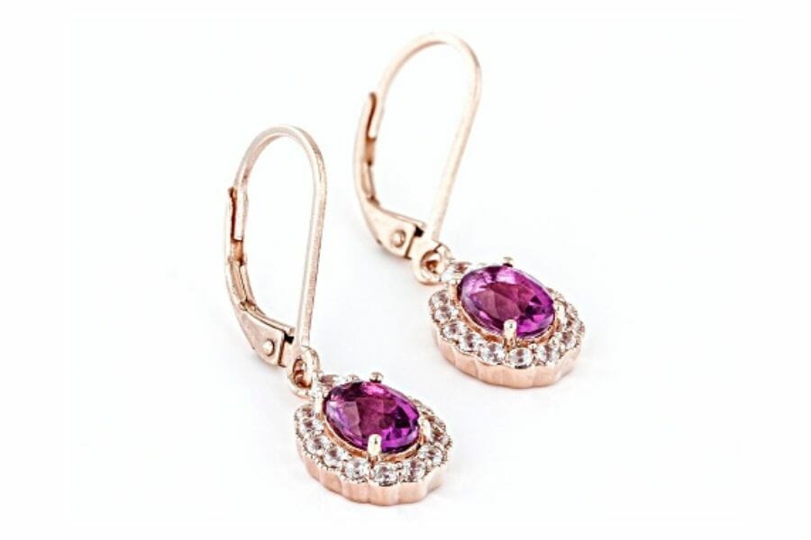 A dazzling expensive purple fluorite earring