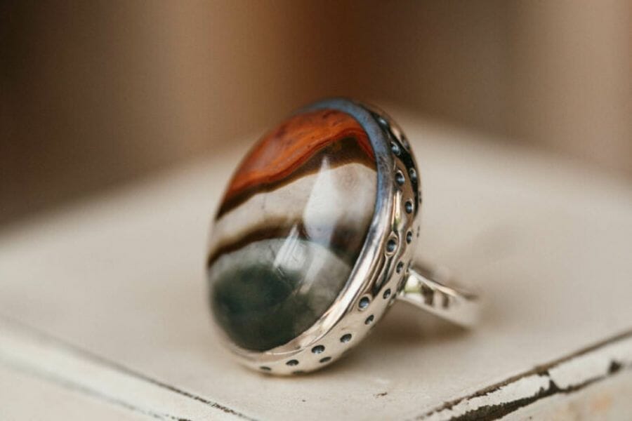 An expensive delicate jasper ring