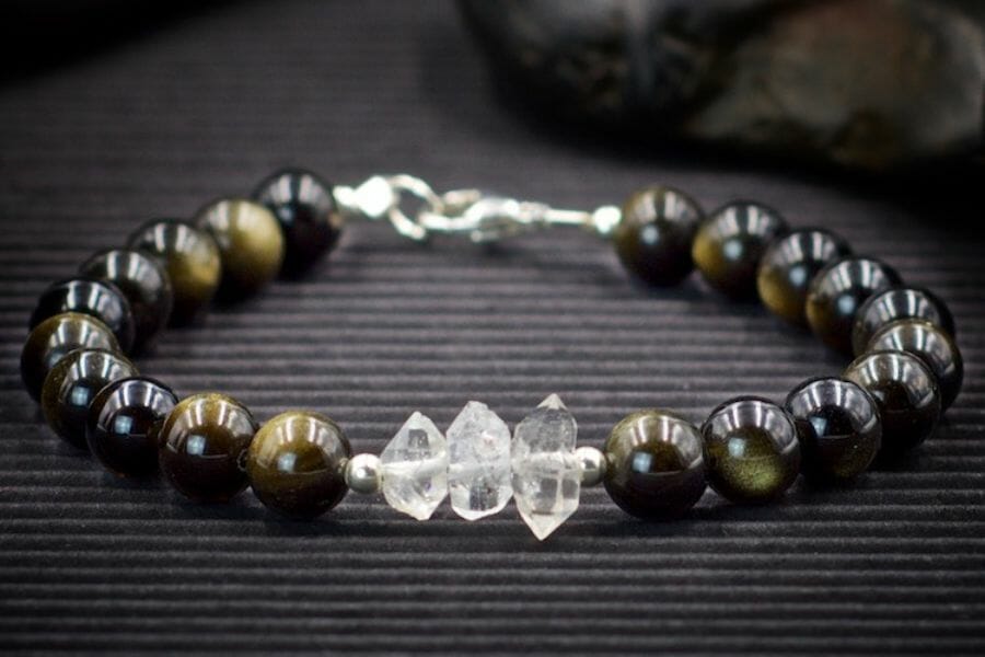 A gorgeous gold sheen obsidian bracelet