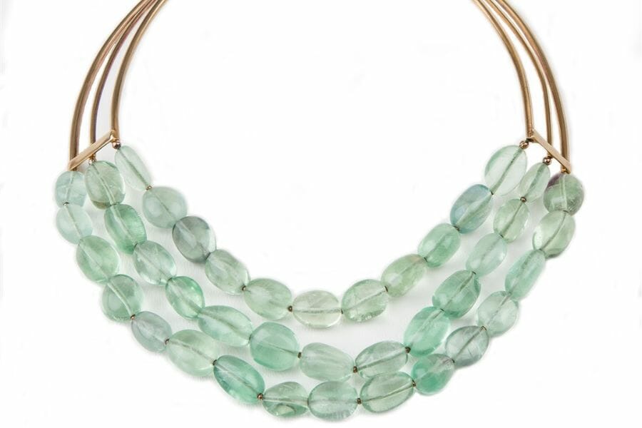 A gorgeous green fluorite beaded necklace
