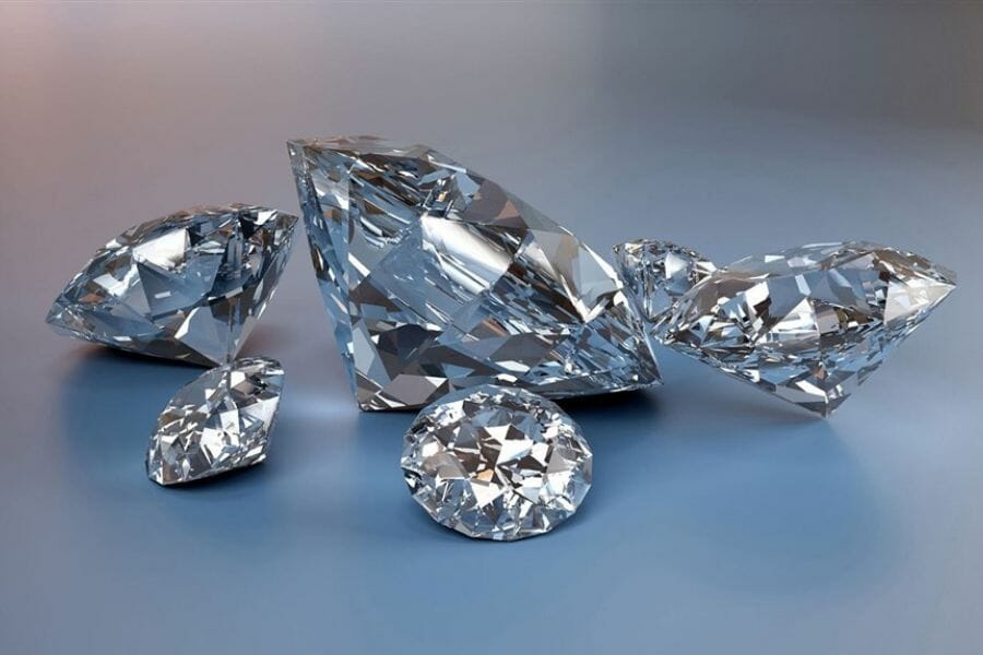 A few pieces of elegant and expensive diamonds