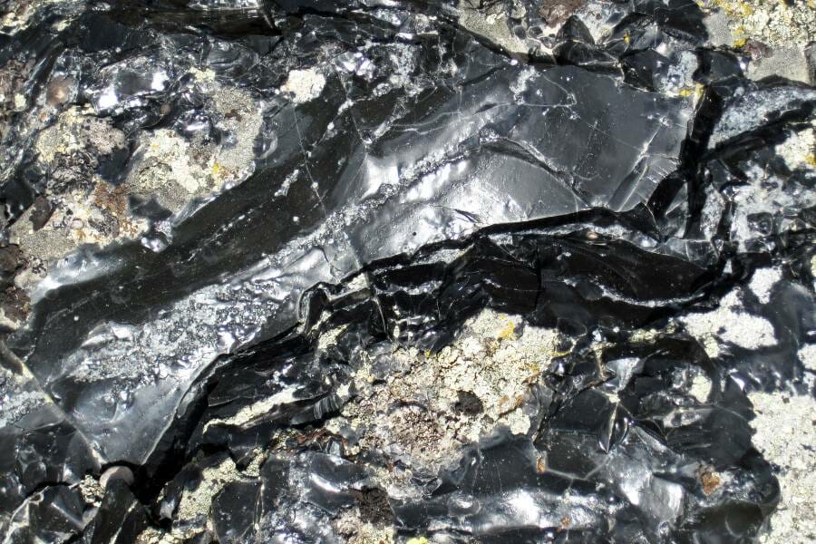 A large piece of uncut obsidian found in Yellowstone National Park