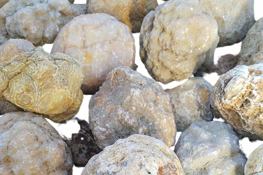 Several raw  geodes