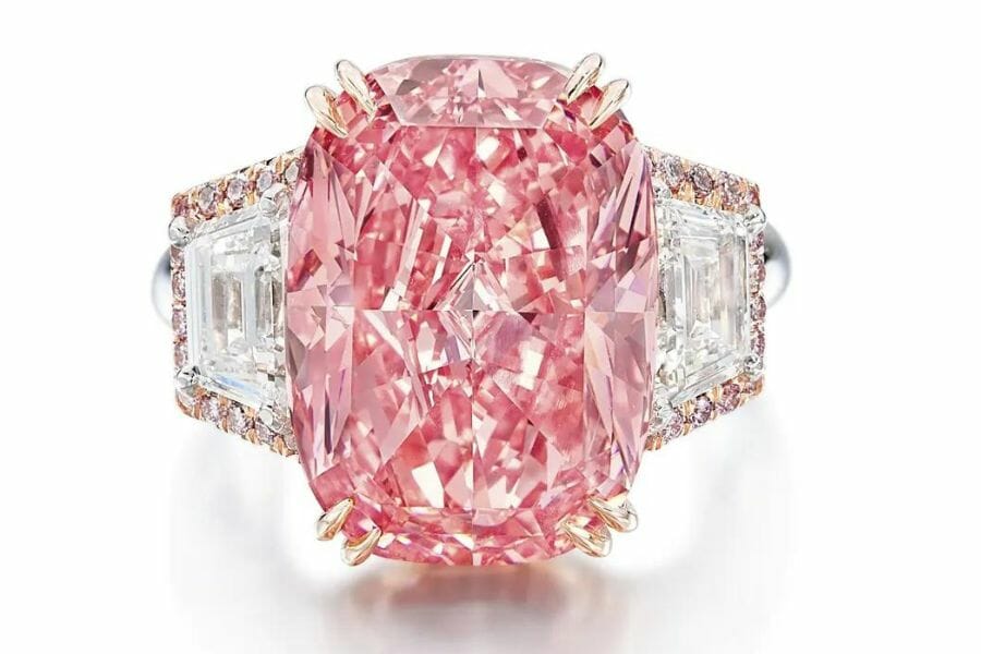 A stunning pink diamond ring