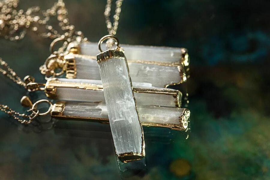 A few pieces of gorgeous selenite necklaces