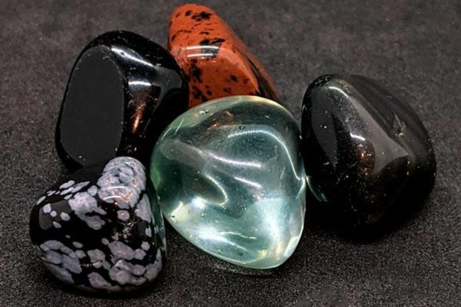 Obsidians in various colors