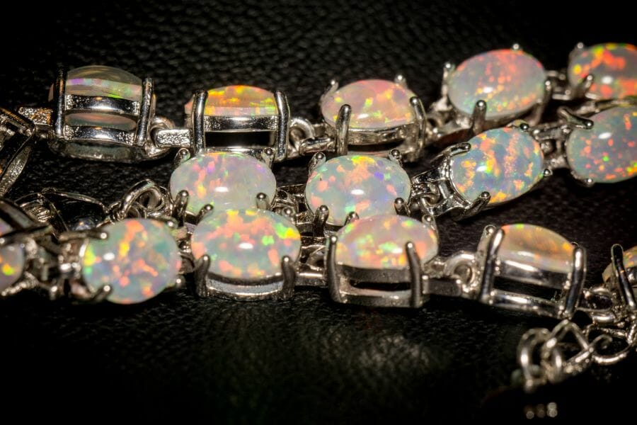 A gorgeous bracelet full of white opals