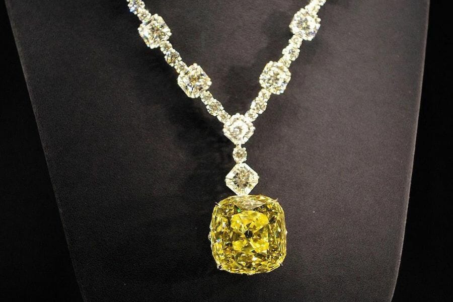 Yellow diamond necklace