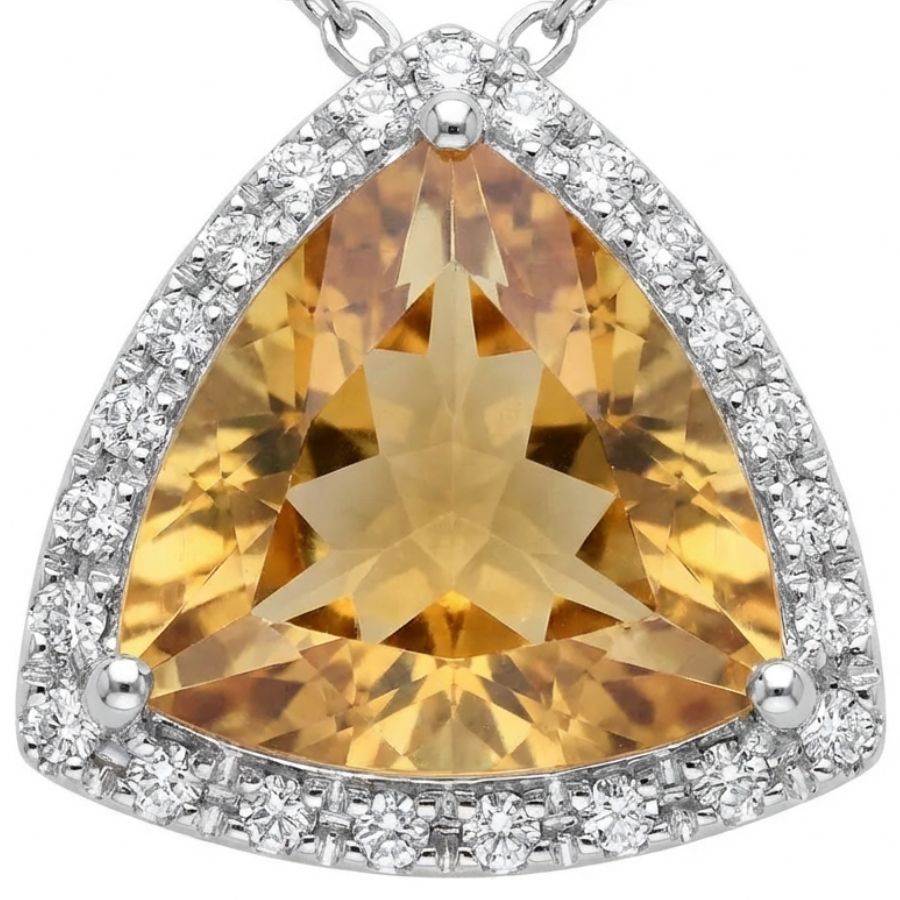 brilliant cut citrine pendant
