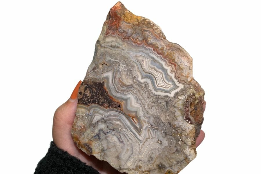 A pretty large agate with a unique pattern 