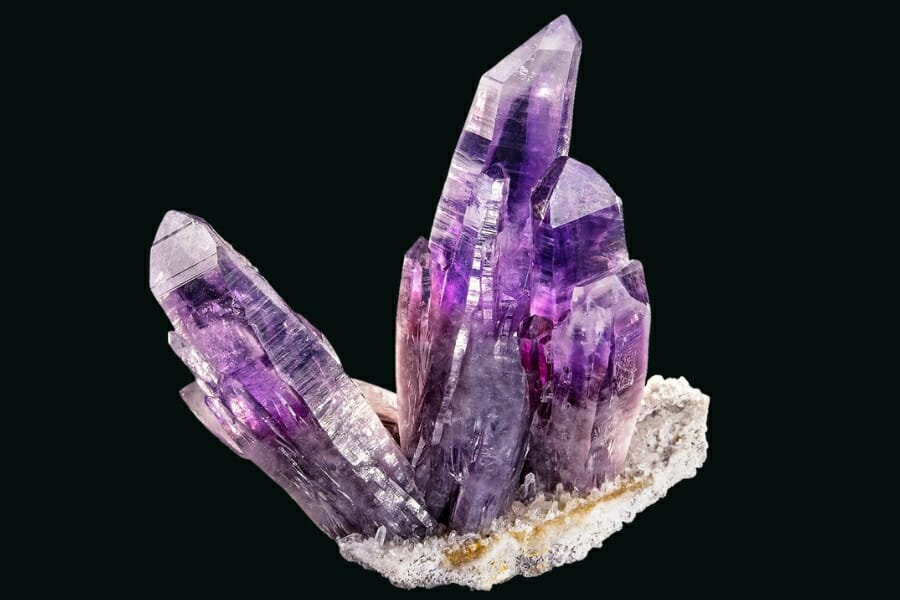Shiny, purple Amethyst crystals