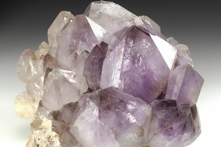 A beautiful amethyst crystal with surrounding white crystals