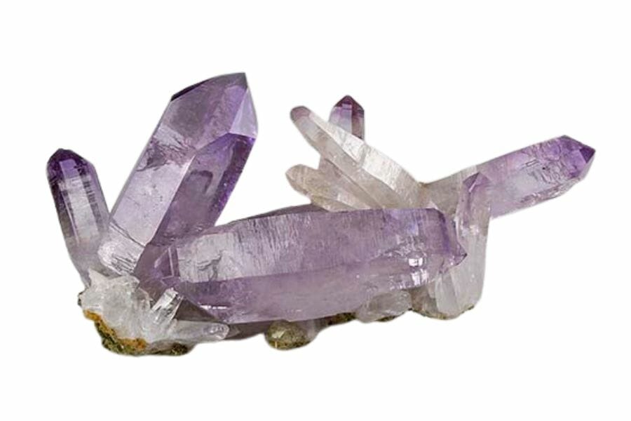 A beautiful amethyst crystal with a unique irregular shape