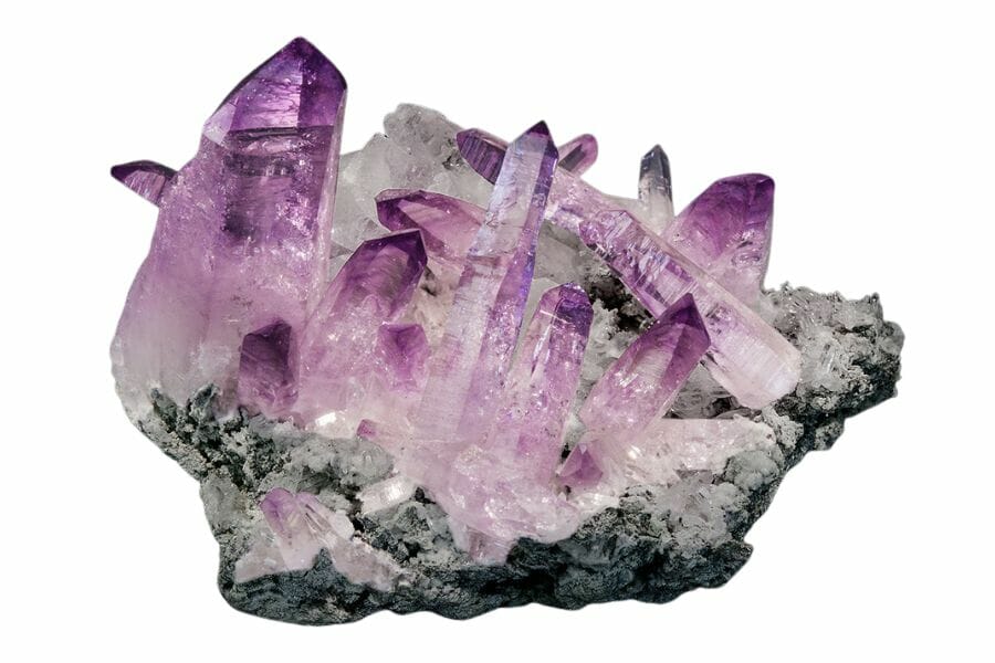 An elegant amethyst crystal with a unique shape