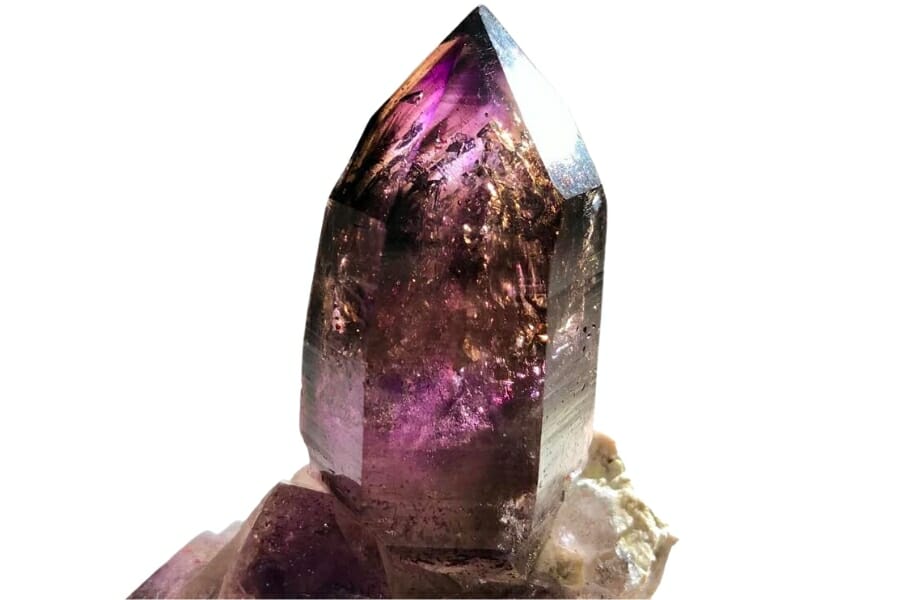 A beautiful specimen of Amethyst that's deep purple on the tips and light purple in the middle
