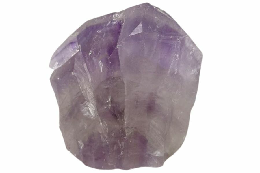 A pretty ombre amethyst crystal with a unique circular shape